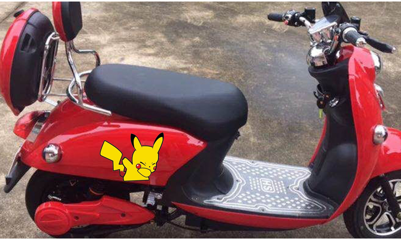 澳派(aopai)摩托车装饰养护 澳派电动摩托车可爱皮卡丘贴纸电瓶车小