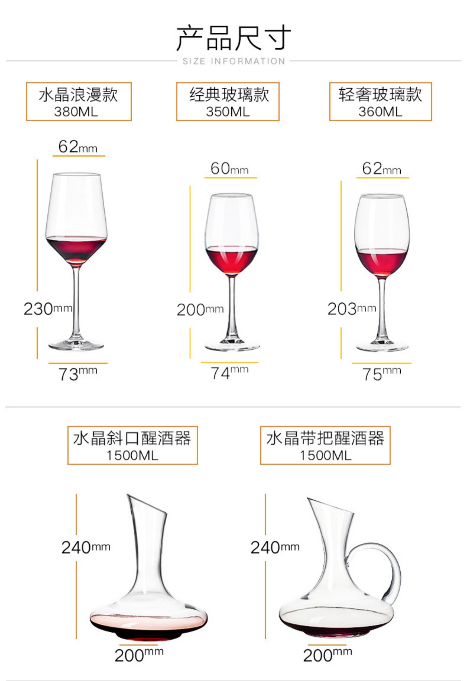 红酒杯类型及名称图片