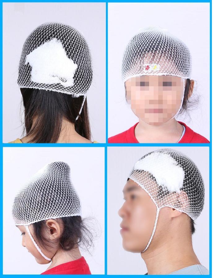 医用弹力绷带帽弹力成人儿童网套网状头套头部包扎弹性网帽50只儿童款
