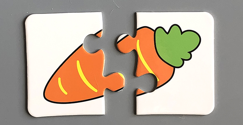 《【诺森正版】4册至简配对拼图卡全套中英双语两块拼图2-3岁宝宝启蒙