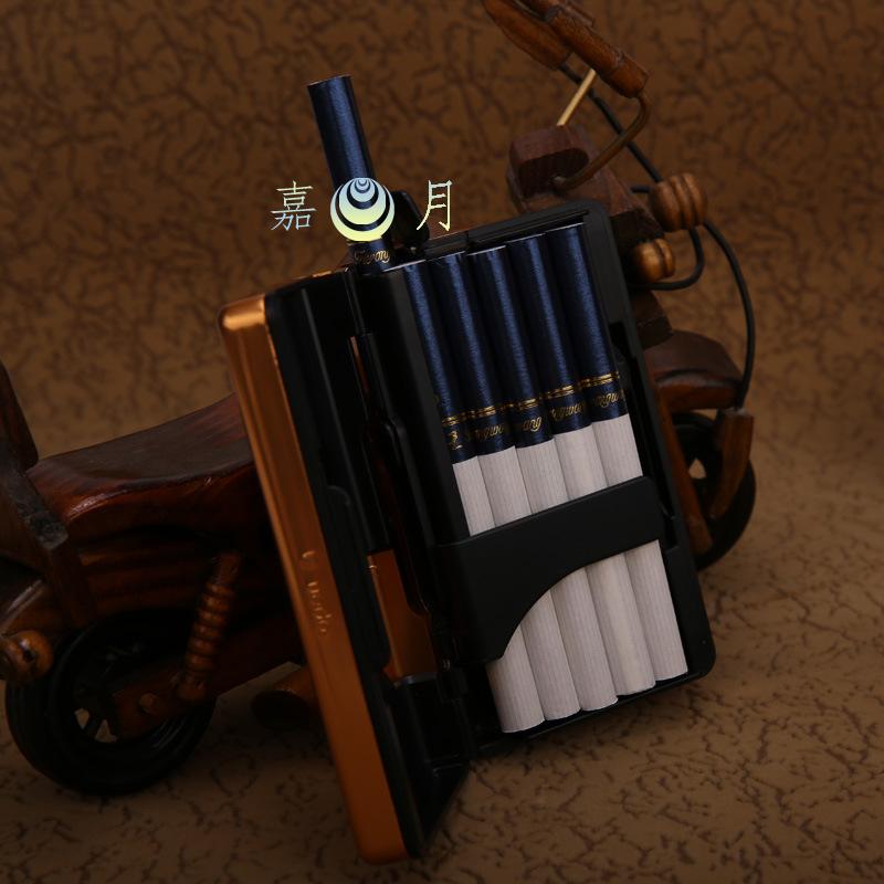 超级新品 10支装自动上推烟盒金属便携多色可选个性照片定制礼品