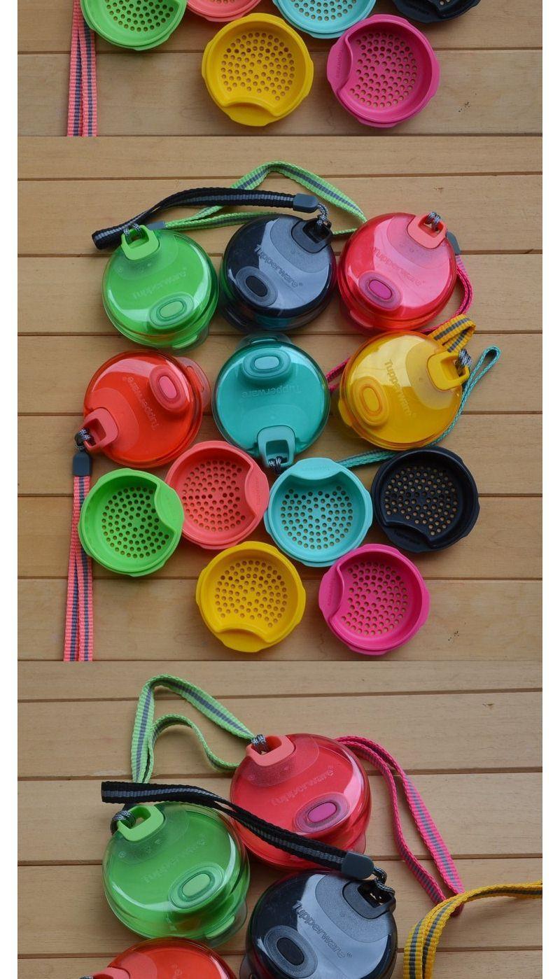 特百惠水杯盖子晶彩400ml毫升随手水壶盖水杯盖头密封防漏胶粒绳粉红