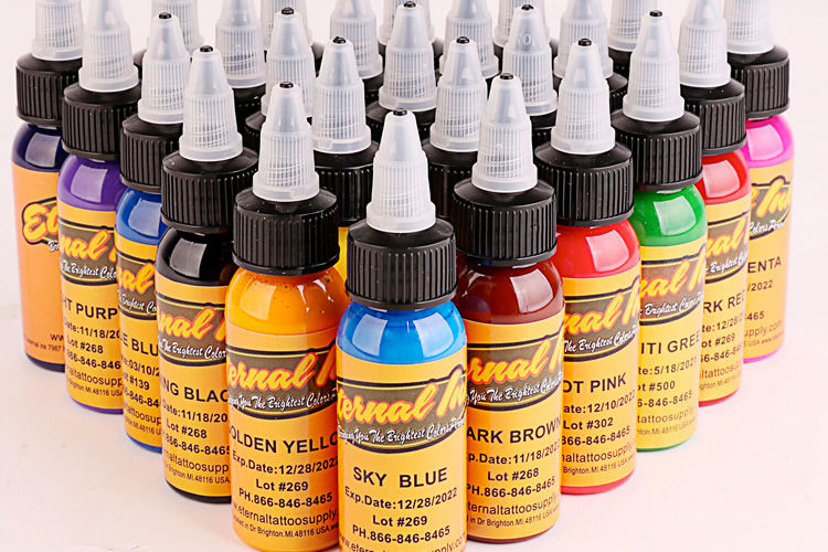 伊特诺纹身色料永久专业彩色套装刺青颜料割线打雾纹身墨水易上色黑色