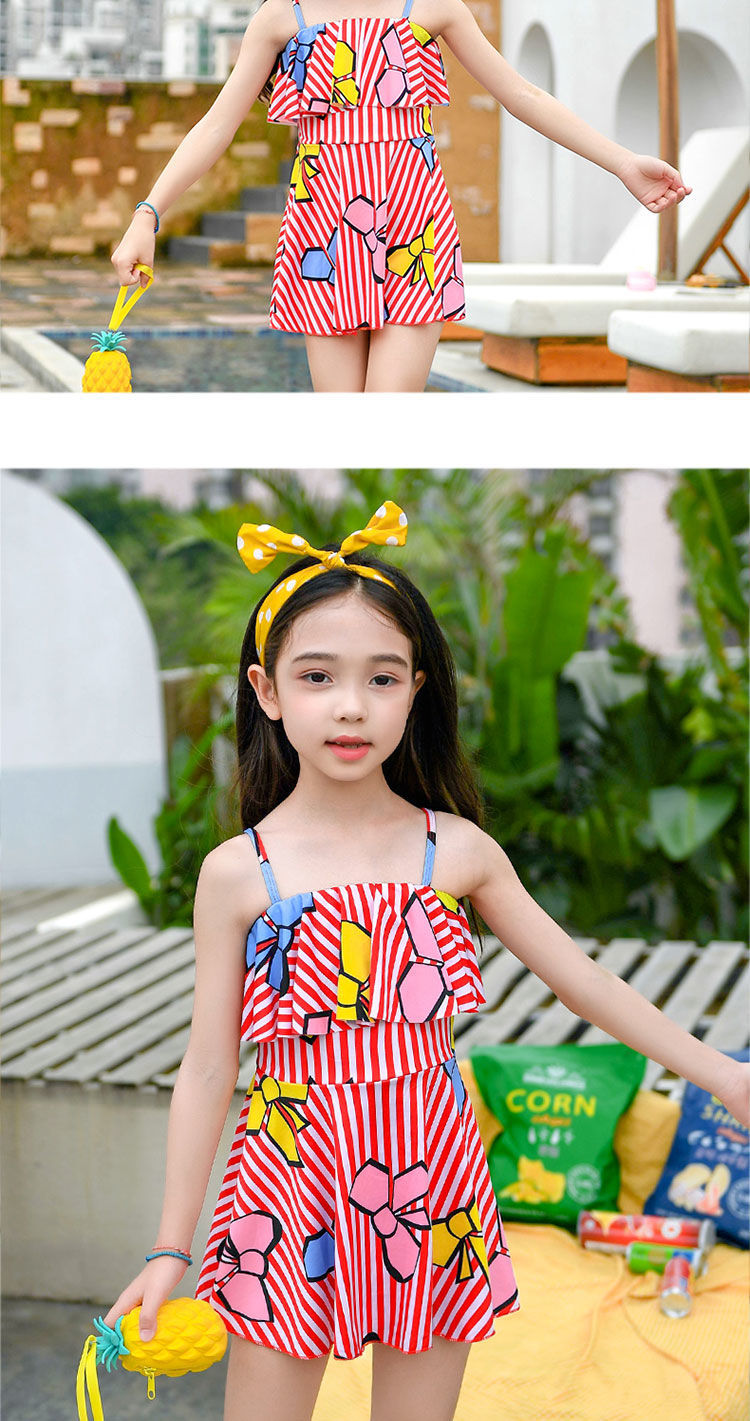 小学生泳衣女孩中大童分体比基尼可爱公主韩版运动大码儿童游泳装