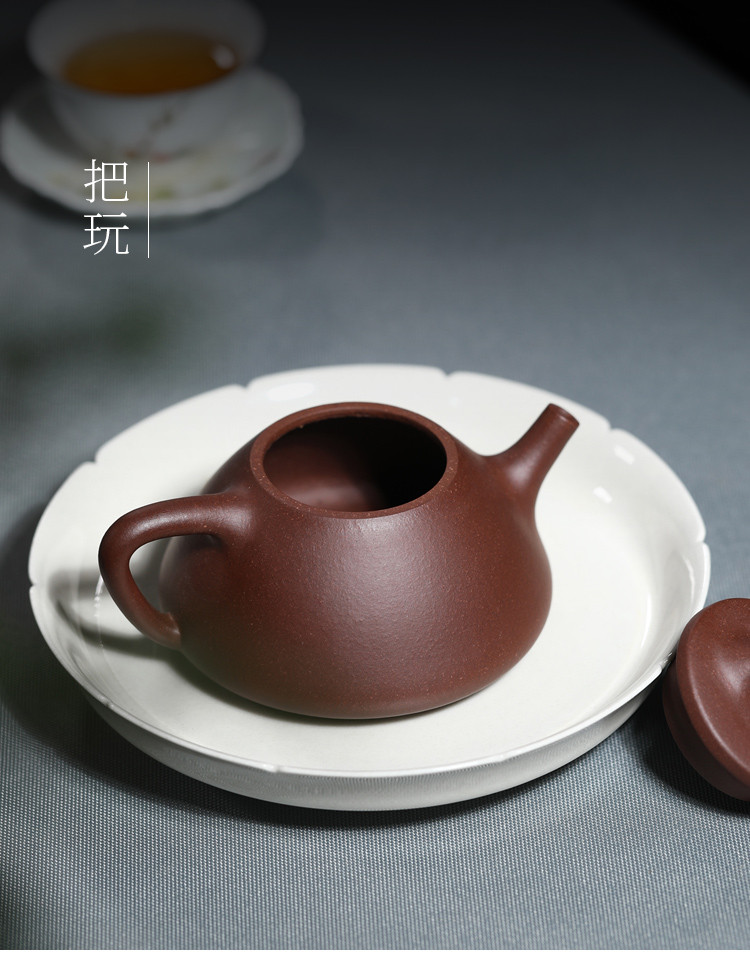 五色土宜兴紫砂壶紫泥石瓢壶纯全手工原矿小泡茶壶180ml办公室家用