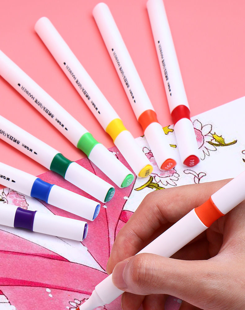 晨光马克笔套装便宜水性儿童可水洗彩色水彩笔双头水溶性软头笔 [大