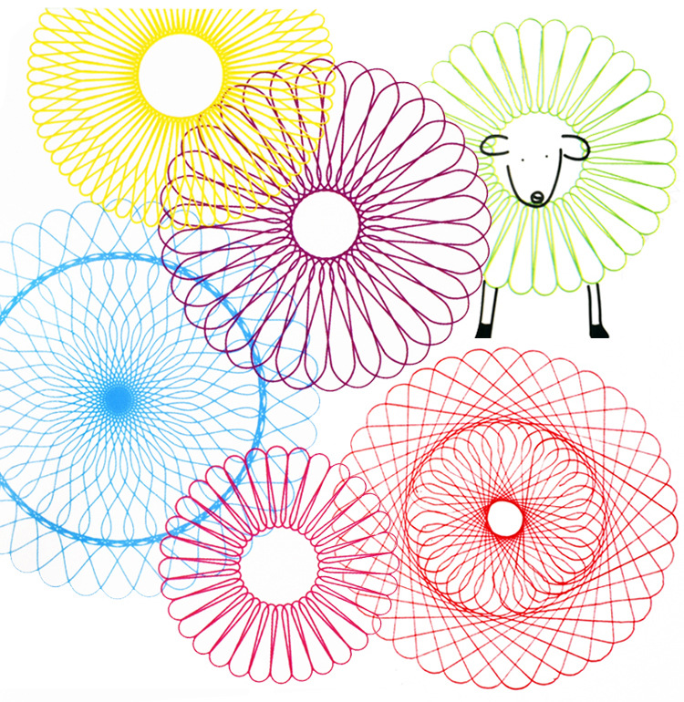 万花尺魔幻套装齿轮画圈模板镂空尺子工具多功能繁花曲线规繁华花尺