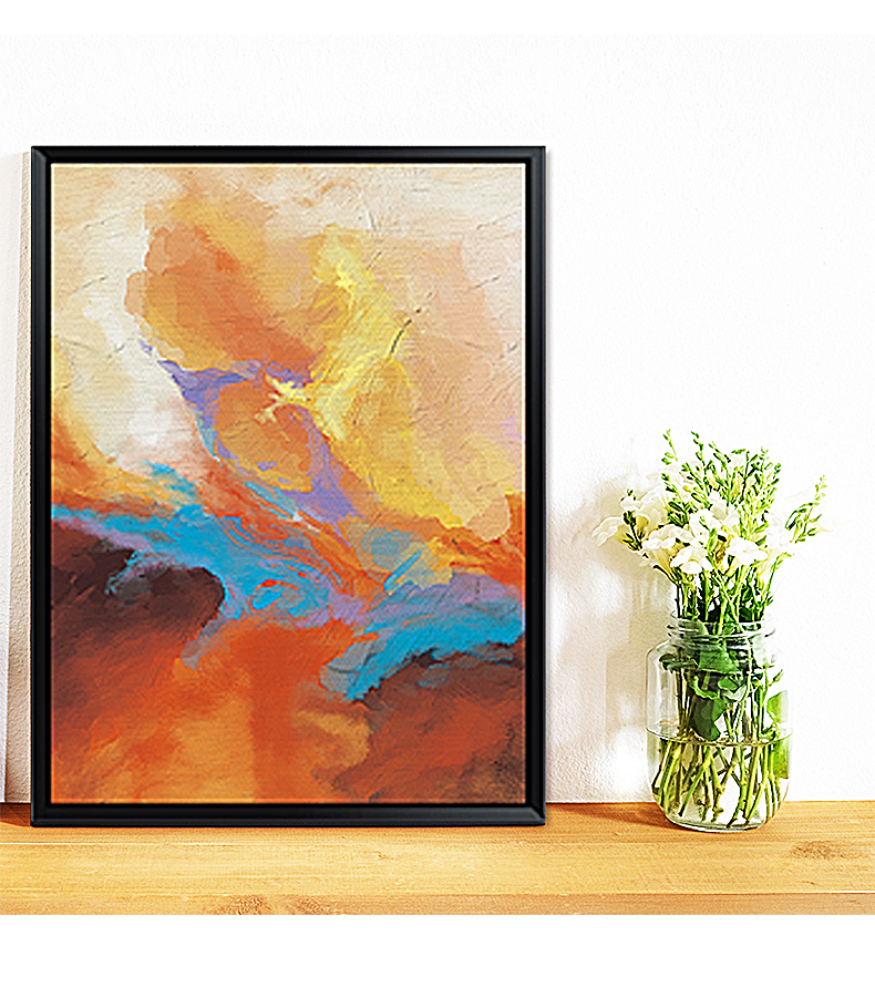 净也抽象涂鸦艺术油画公司大幅特大尺寸巨幅色彩壁画家居办公装饰画