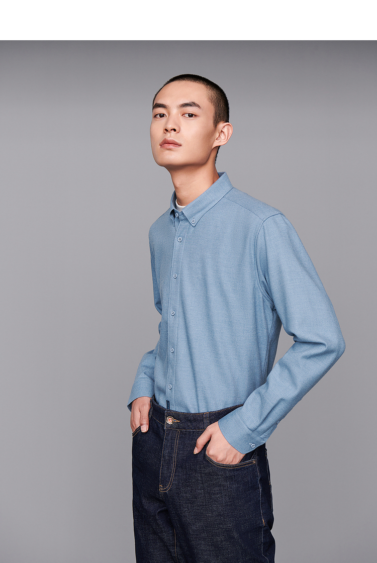 海澜之家(hla)男士衬衫 hla海澜之家hla/海澜之家净色长袖衬衫简约