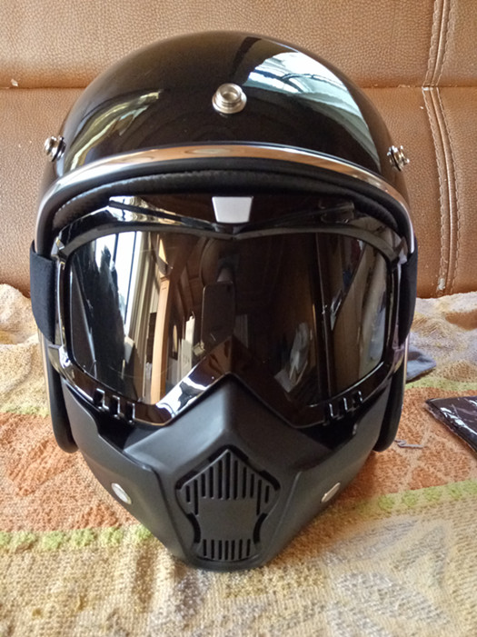 超级新品 骑行护目镜带面罩 复古头盔风镜 防风,防尘面具 摩托车头盔