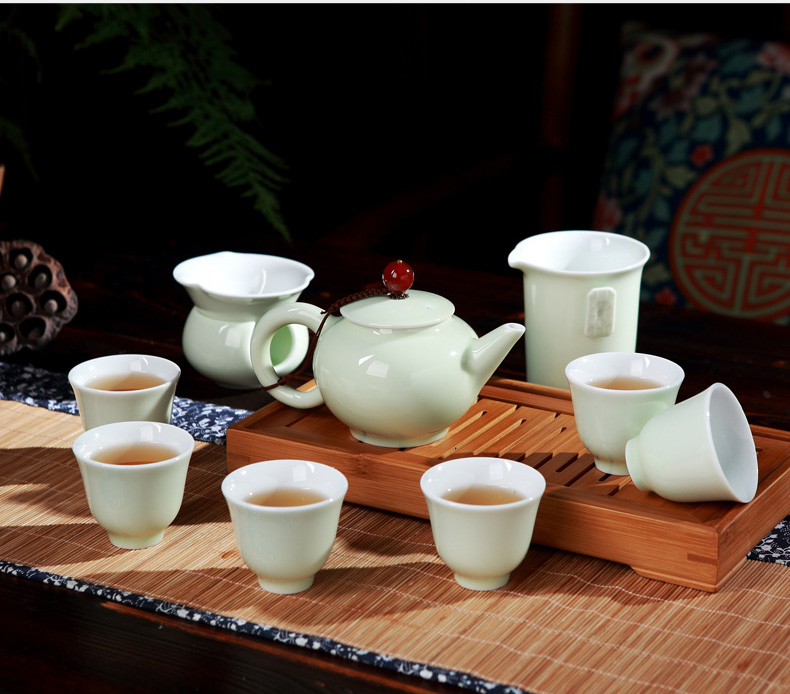 宫雁居景德镇陶瓷功夫茶具泡茶器家用套装泡茶壶茶杯青瓷杯茶具现代