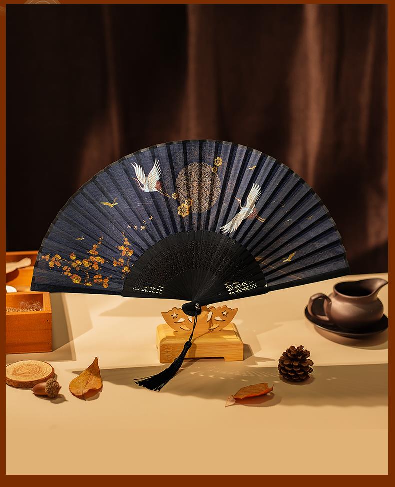 三维工匠古风折扇汉服折扇子男女式中国风流苏扇子折扇女霸气折扇随身