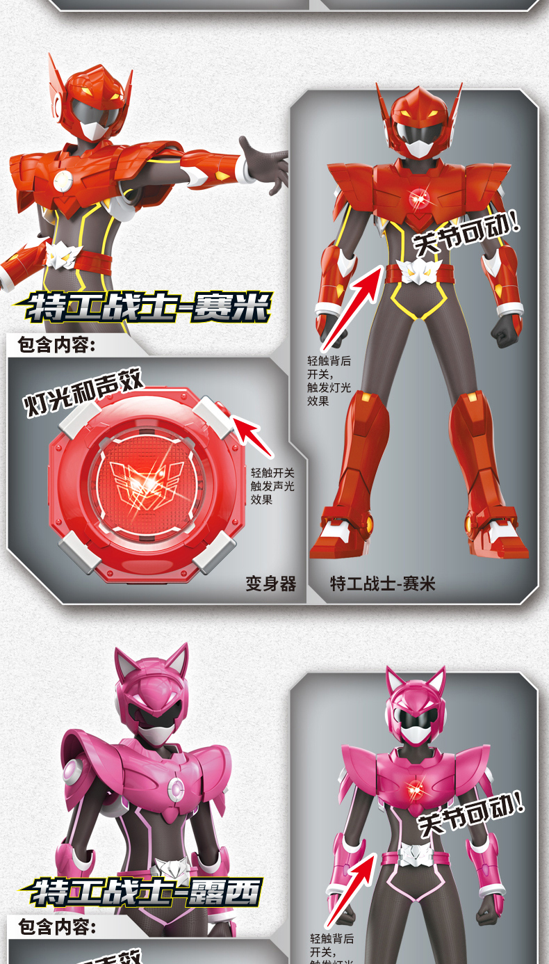 凌速(lnsu)变形类玩具8910 迷你特工队xx变身器变形手表男孩玩具弗特