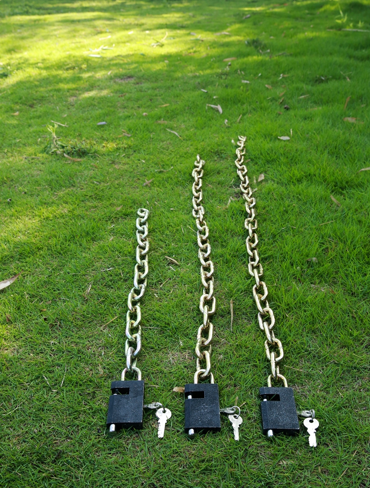 80mm仿不锈钢链条锁加粗抗液压剪特长链锁通开铁链锁车锁08米链条防剪