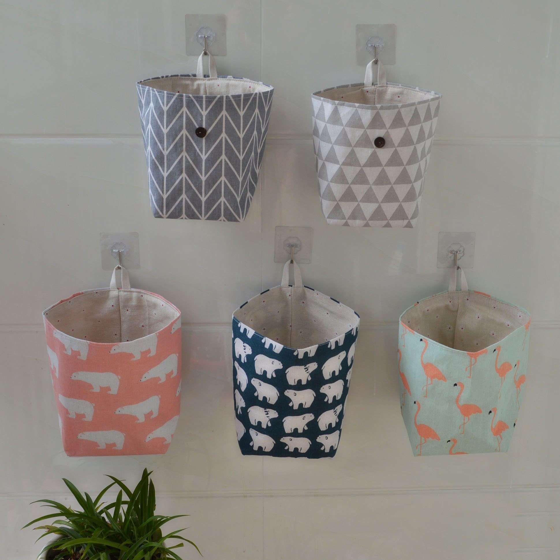 悬挂挂篮学生厨房浴室挂篓防水挂袋收纳宿舍小居家篮子布艺挂兜