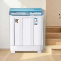 小鸭12公斤双缸洗衣机半自动双缸双筒家用大容量波轮洗脱两用 可单洗单脱水 格雅青色