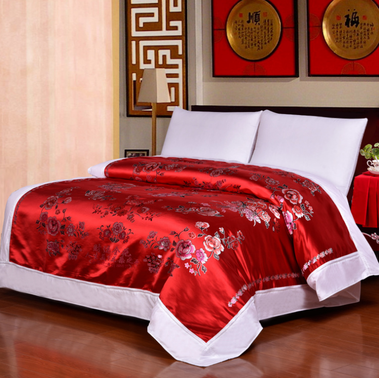丝绸织锦缎婚庆被套软缎子双喜被面结婚龙凤百子鸳鸯被罩