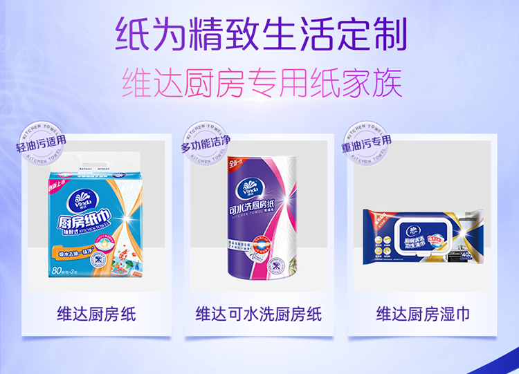 维达可水洗厨房用纸85节干湿两用去污吸油懒人抹布纸巾【价格 图片