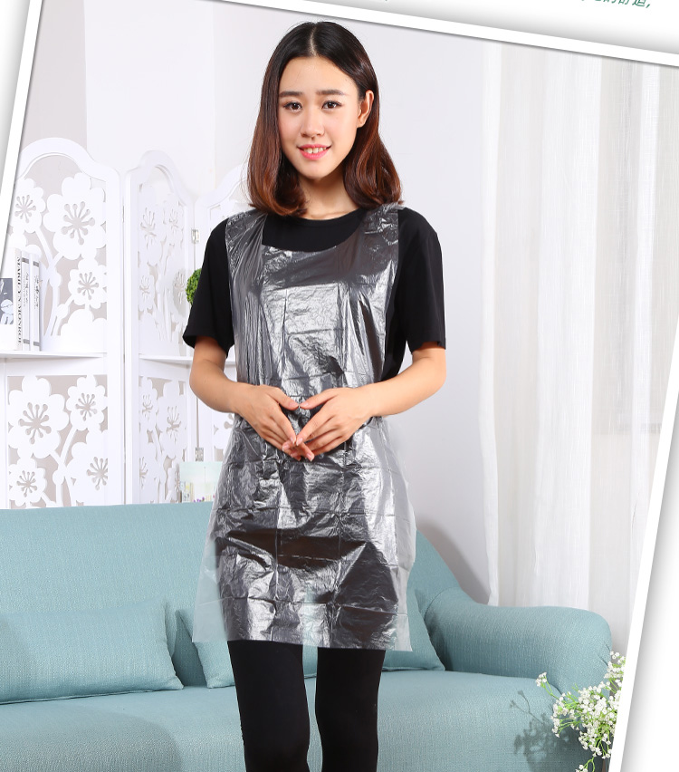 一次性围裙塑料防水透明螃蟹龙虾火锅厨房成人儿童围兜定制logo