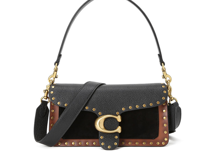 coach蔻驰女包奢侈品女士单肩包斜款包小号酒神包79338黑色