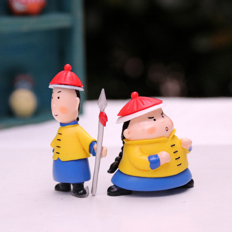 可爱宫廷御前侍卫公仔手办人偶模型微景观桌面装饰摆件3个侍卫一套不