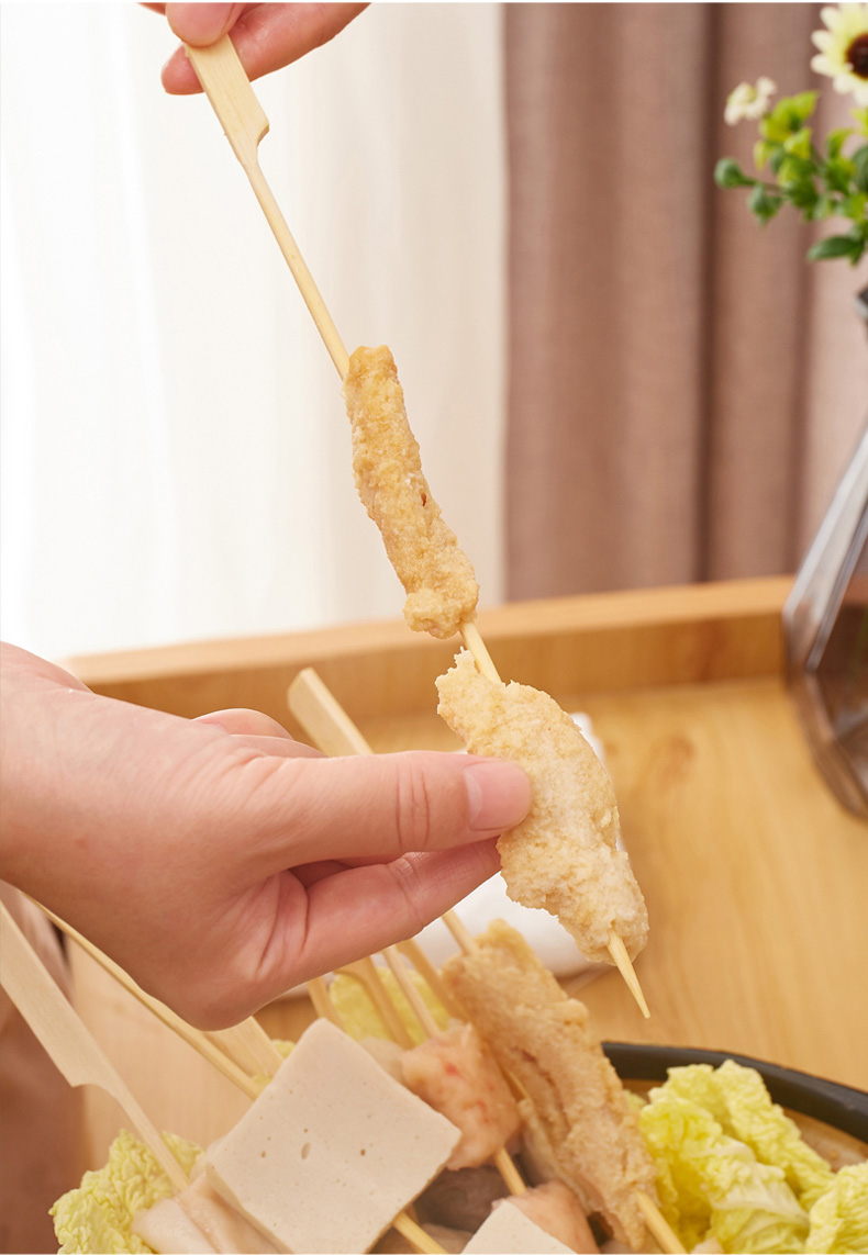 关东煮竹签25cm圆杆铁炮串冷串一次性烧烤虾串竹签子400根