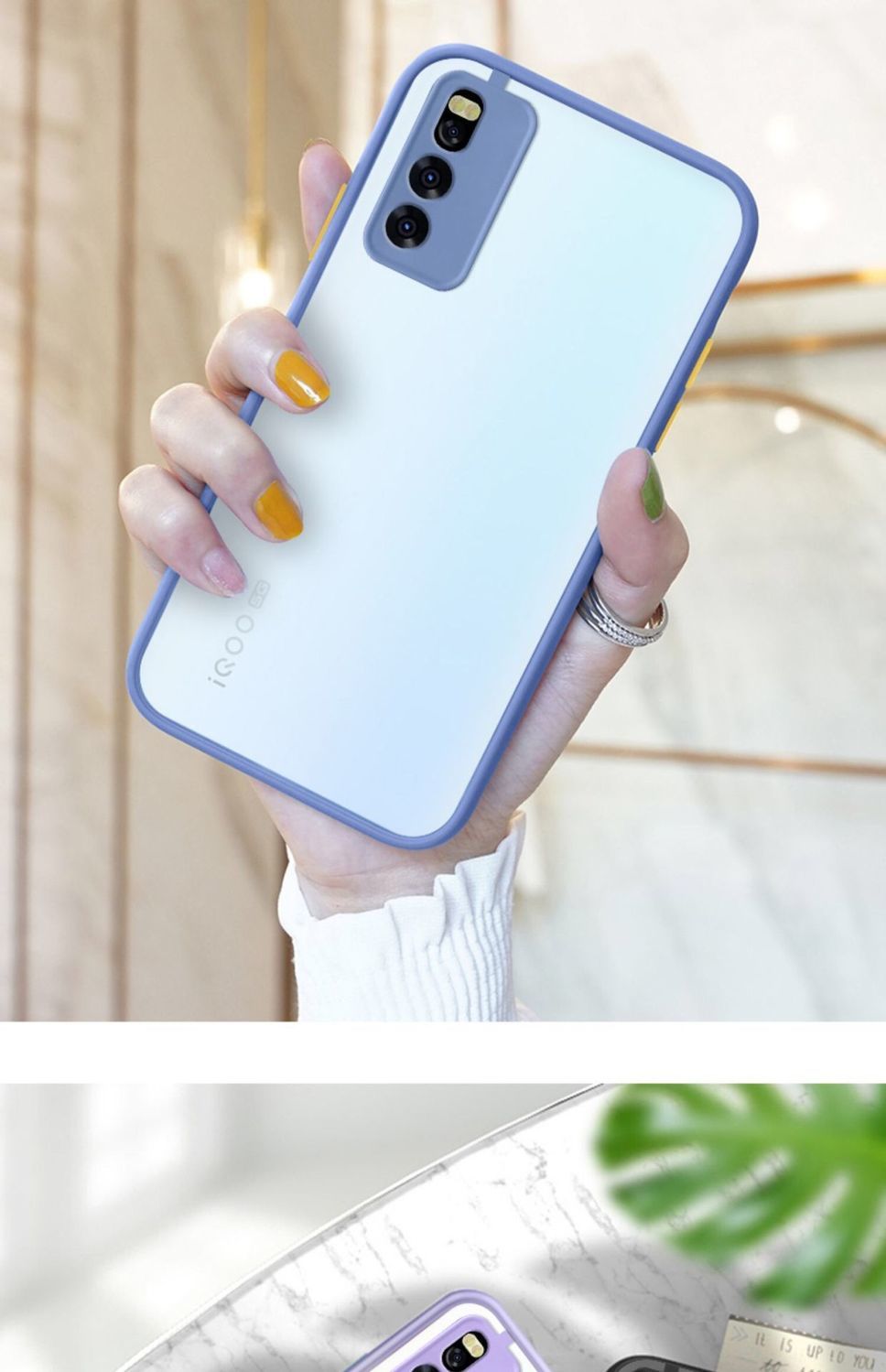 vivoiqooneo3手机壳磨砂男女款iqooz1半透明撞色按键neo3硅胶防摔