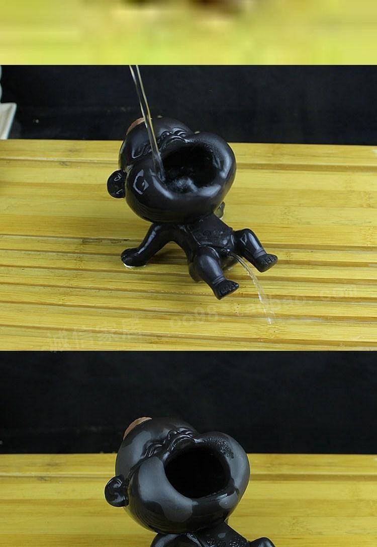 童子尿茶壶可爱功夫撒尿具摆设尿童两用茶宠茶具盘摆件香插配件招财