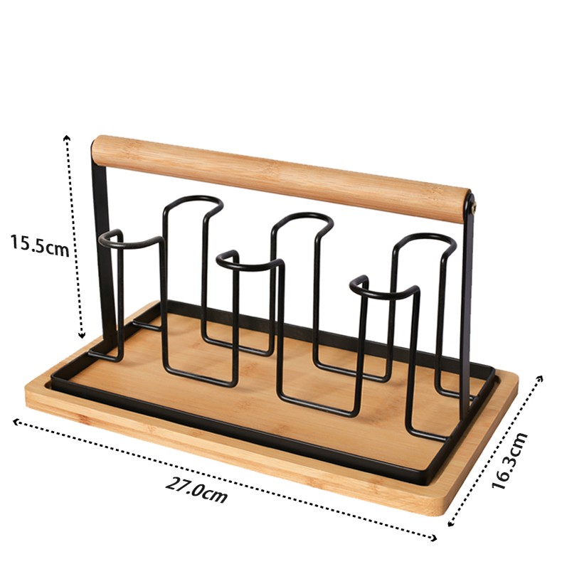 水杯架 沥水架家用杯子架玻璃杯架子厨房茶杯防尘置物架带托盘杯架