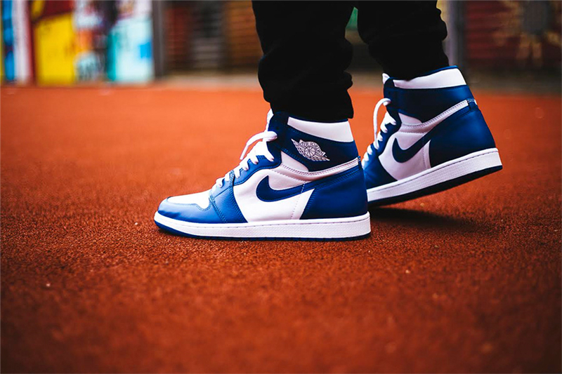 nike耐克 air jordan1 aj1 黑蓝扣碎男女鞋板鞋篮球鞋 575441 555088