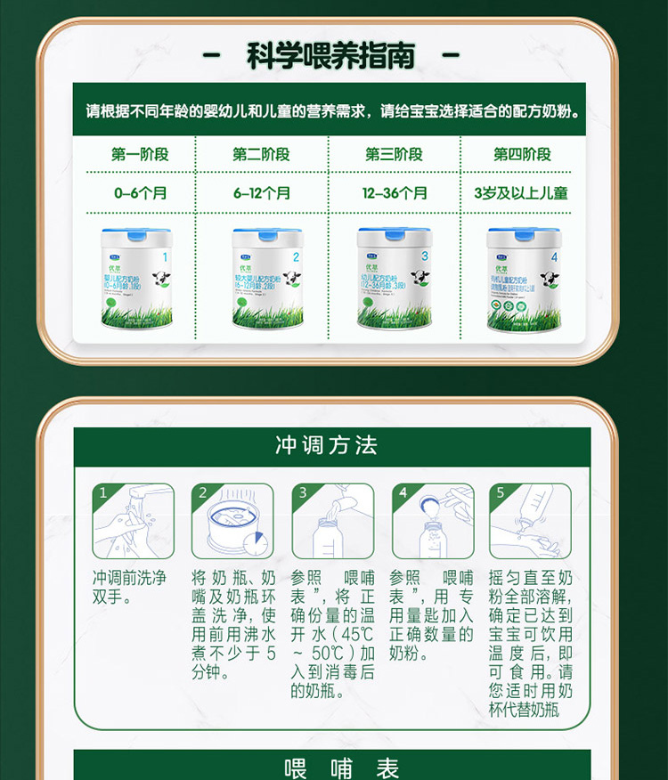 君乐宝有机优萃婴幼儿儿配方奶粉2段6-12个月170g罐装