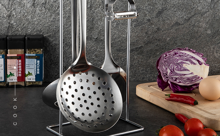 美厨不锈钢铲勺餐具五件套铲类炒铲汤勺漏勺瓜刨厨具餐具套装中空隔热