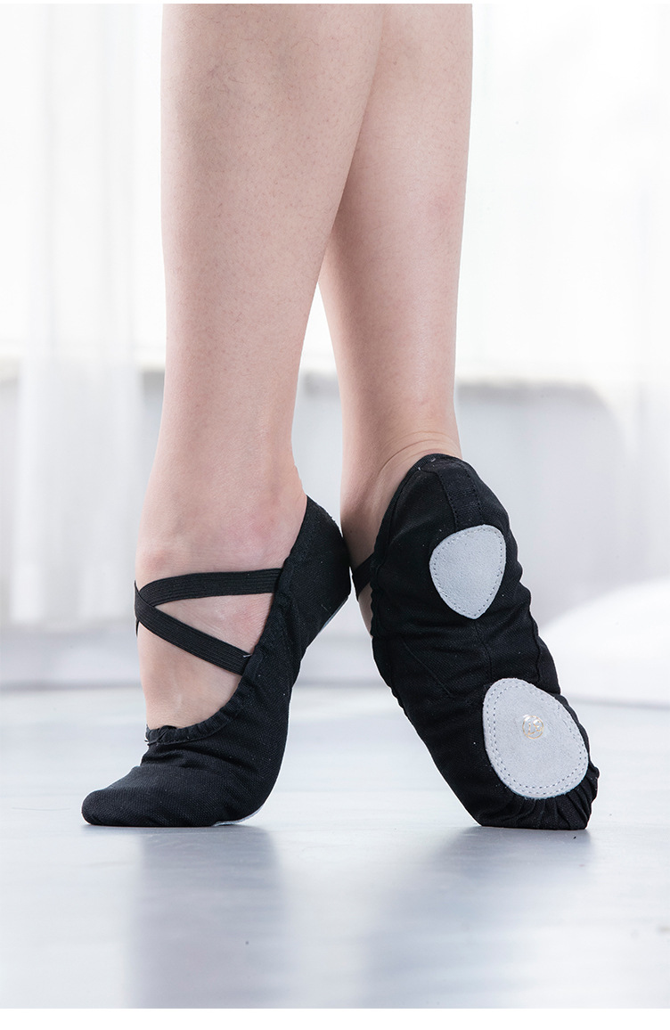 成人舞蹈鞋专业布头驼色女软底练功鞋瑜伽形体鞋儿童猫爪芭蕾舞鞋