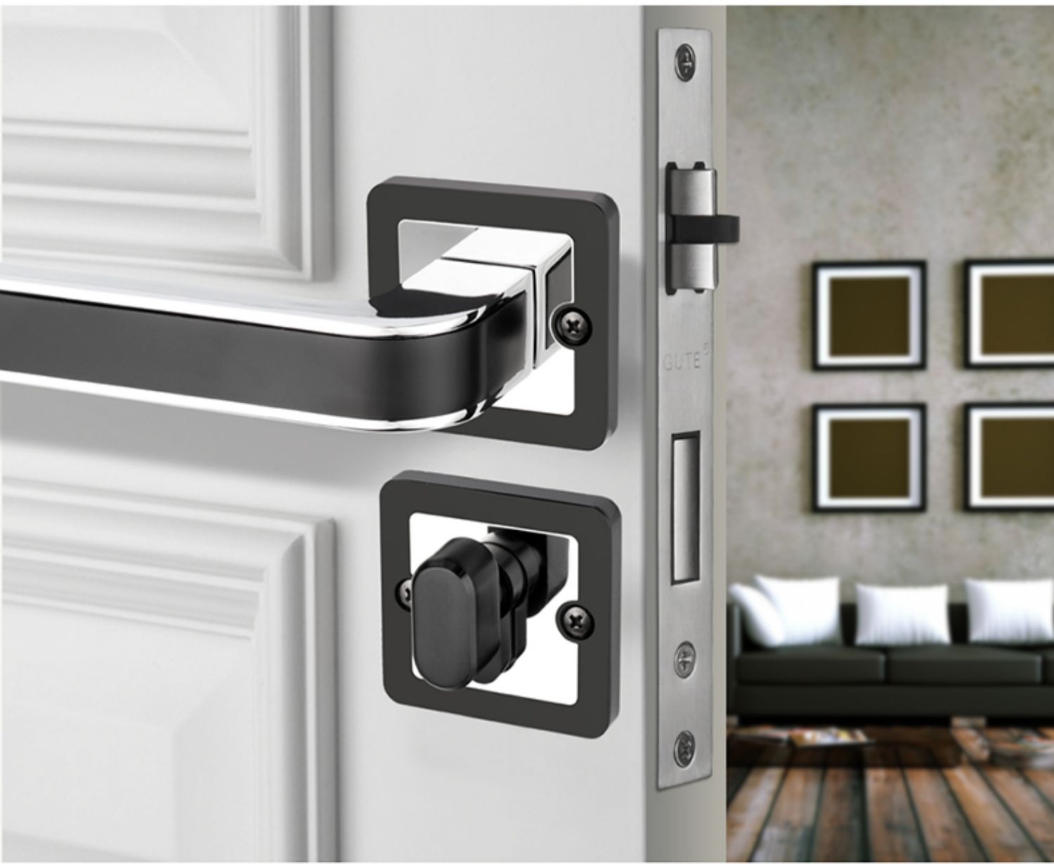 jing ping房门锁卧室通用型美式室内家用简约套装锁实木门把手锁具