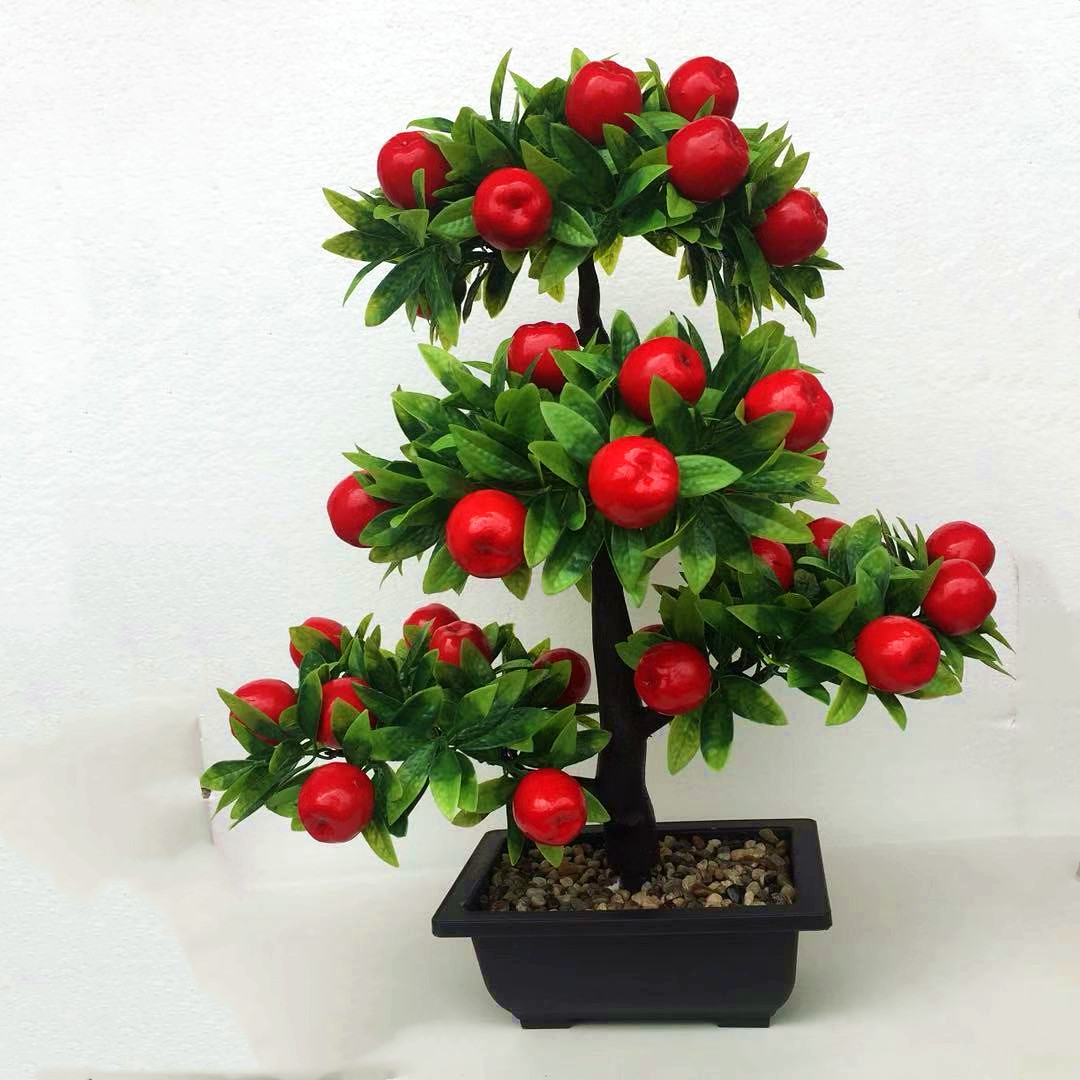仿真水果树盆景桔子苹果桃子盆栽家居客厅装饰假花摆设仿真花摆件封后