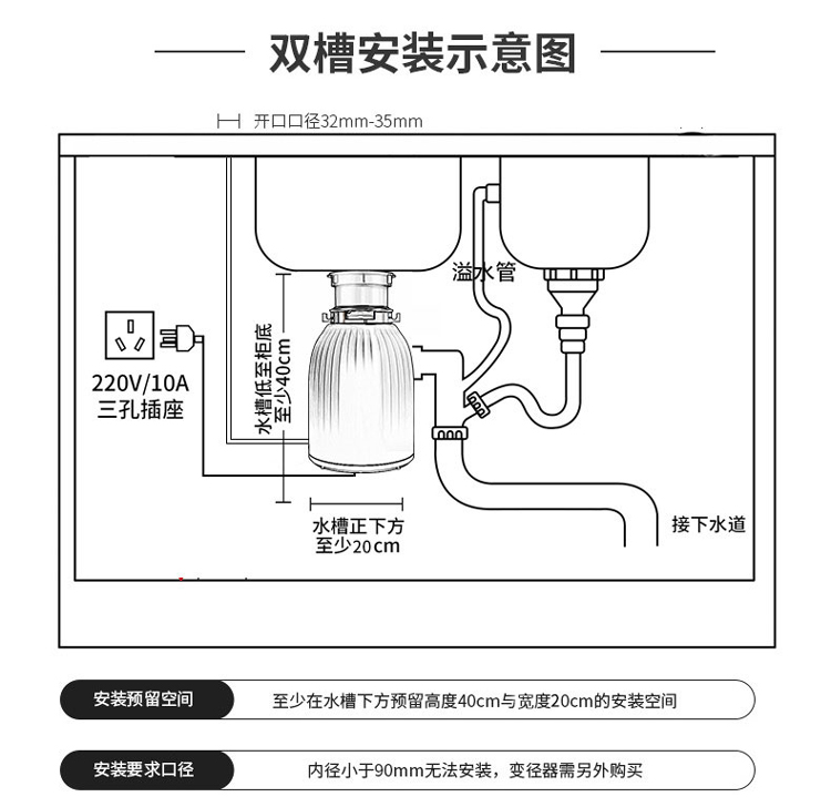 复旦申花垃圾处理机r50 复旦申花r50厨房垃圾处理器家用厨余垃圾处理机水槽 食物垃圾粉碎机无线开关免打孔 空气开关 价格图片品牌报价 苏宁易购复旦申花电器旗舰店