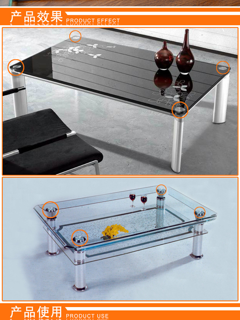 定做 桌面玻璃实心铝饼吧台脚茶几柜脚配件直径20mm-100mm可订做 40铝