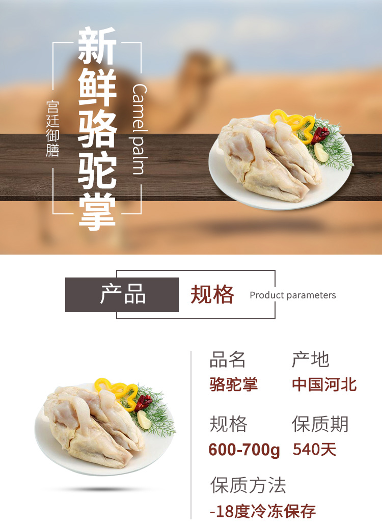 新鲜骆驼掌驼掌600700g个骆驼脚骆驼肉已去皮毛直接烹饪食用