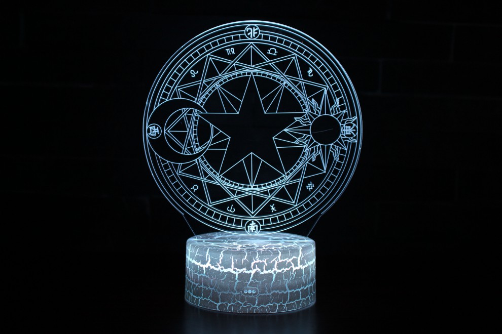 小樱魔法阵3d立体小夜灯led卧室遥控台灯生日102060【价格 图片 品牌