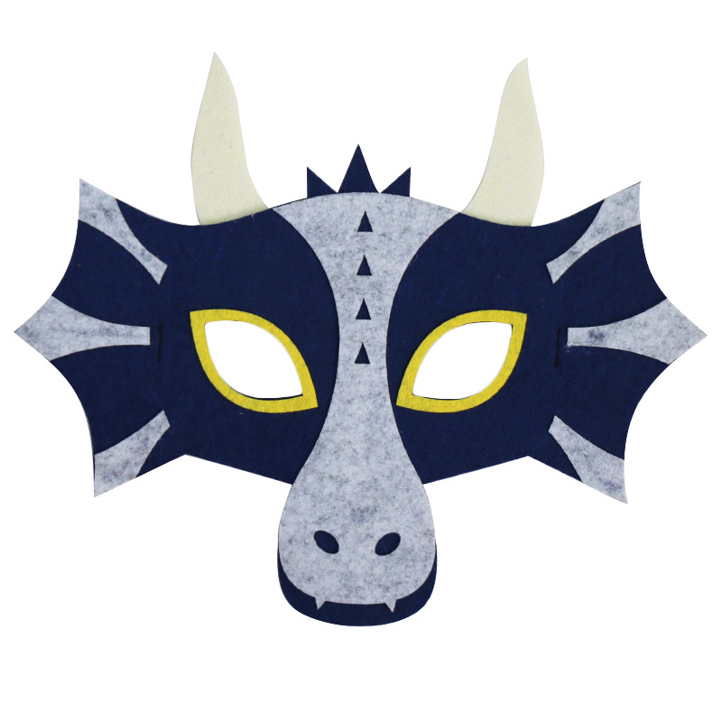 恐龙儿童节毛毡面具霸王龙剑龙三角龙独角龙幼儿园舞台表演道具feng
