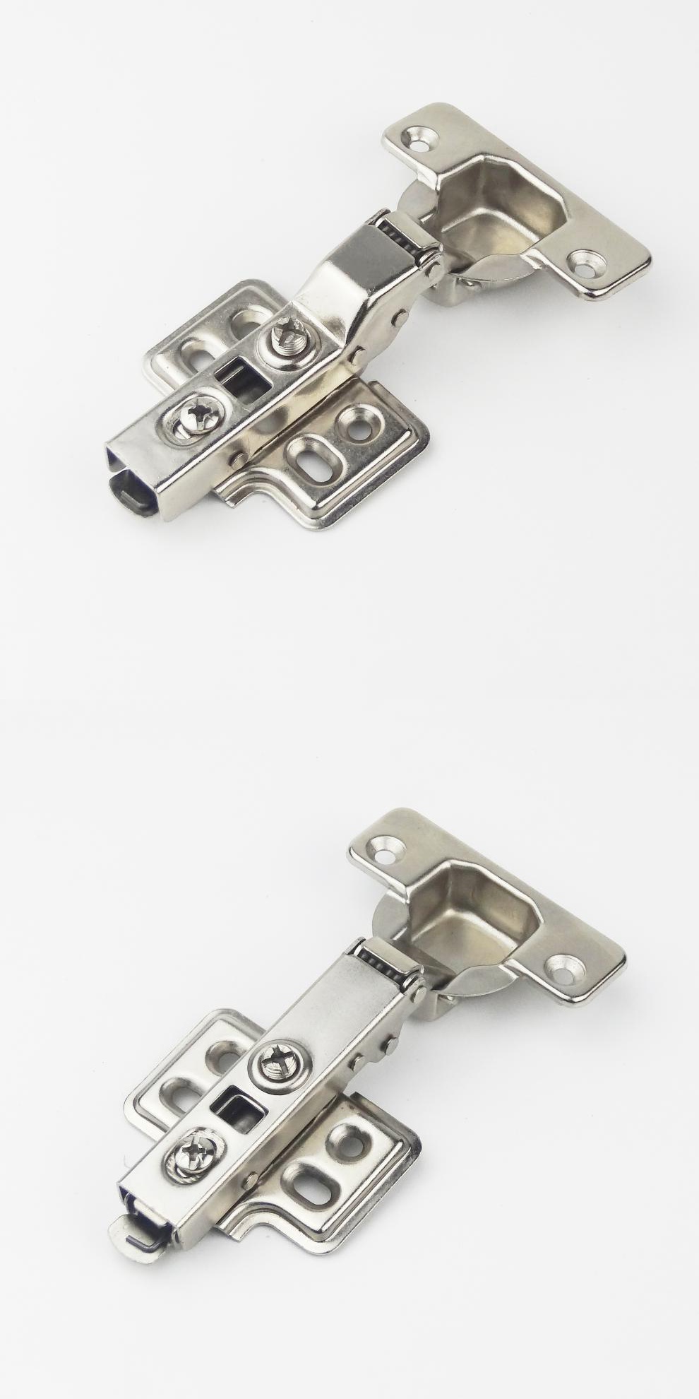 304不锈钢铰链阻尼液压缓冲橱柜衣柜中弯半盖飞机合页安心抵