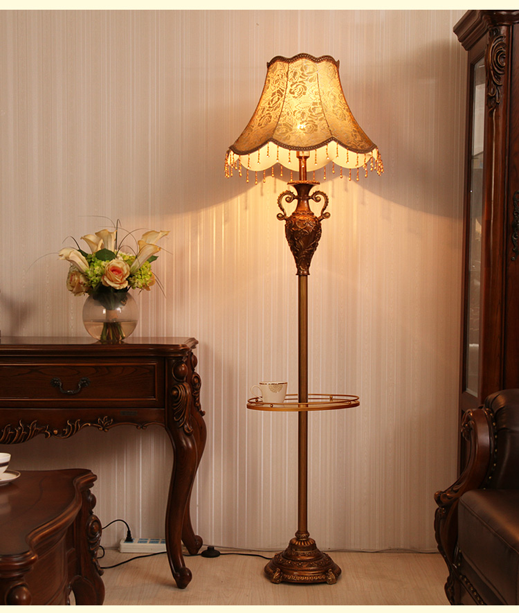 欧式落地灯创意美式复古家用客厅沙茶几灯站灯卧室遥控立式台灯