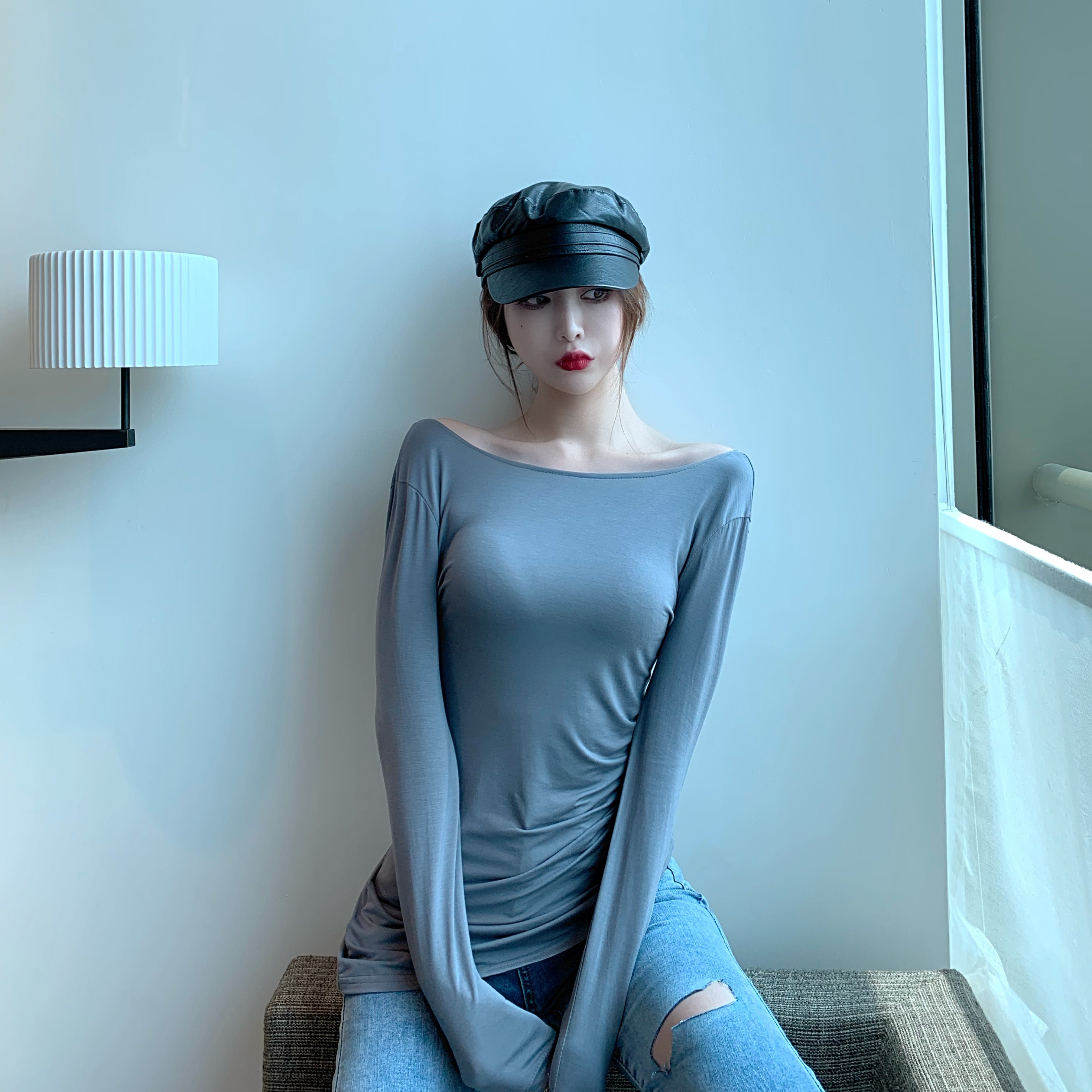 孜牧2019新款百搭露背小心机气质网红直播衣服女主播服装上镜性感上衣