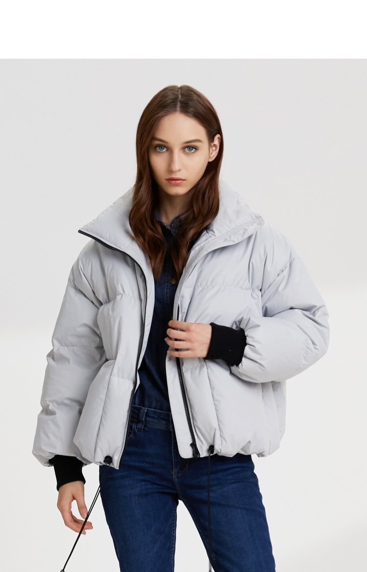 自营 波司登女新款短款面包服羽绒服潮流保暖外套