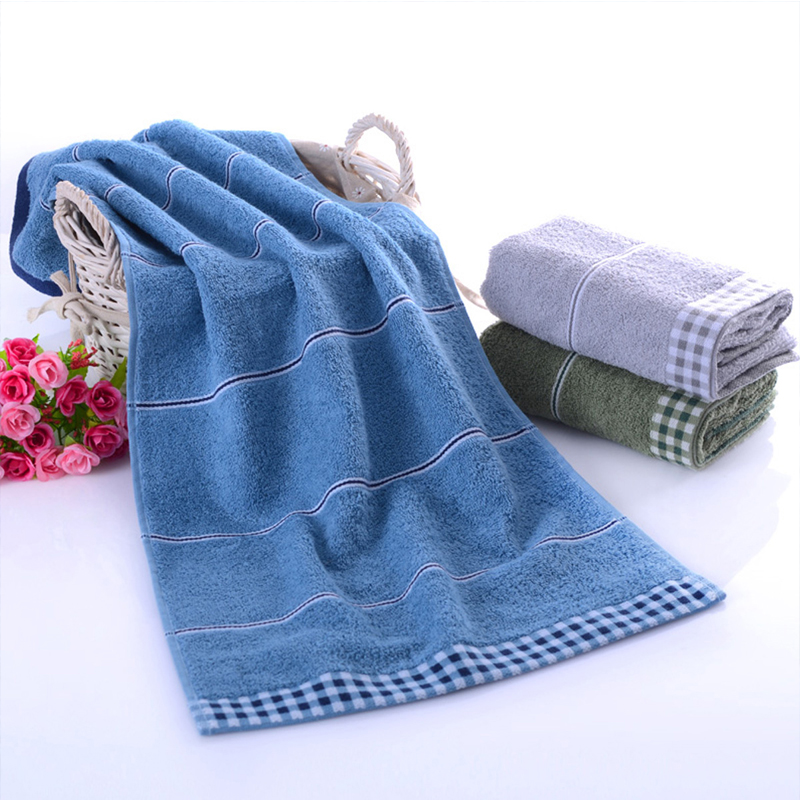 亚光纯棉素色吸水毛巾蓝色7234cm100克条