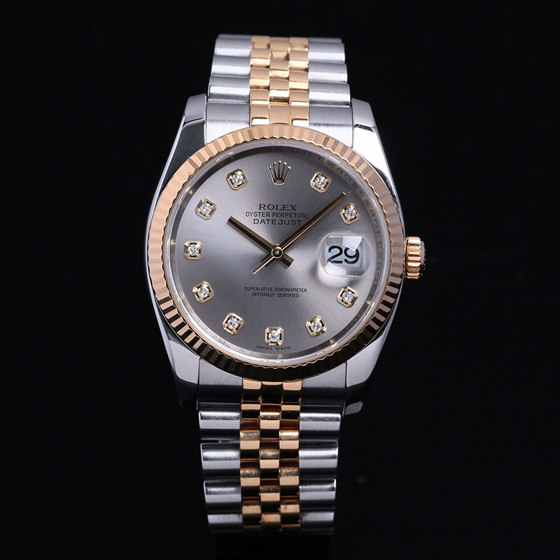 二手95新劳力士男表日志型系列116233银盘镶钻自动机械手表二手正品