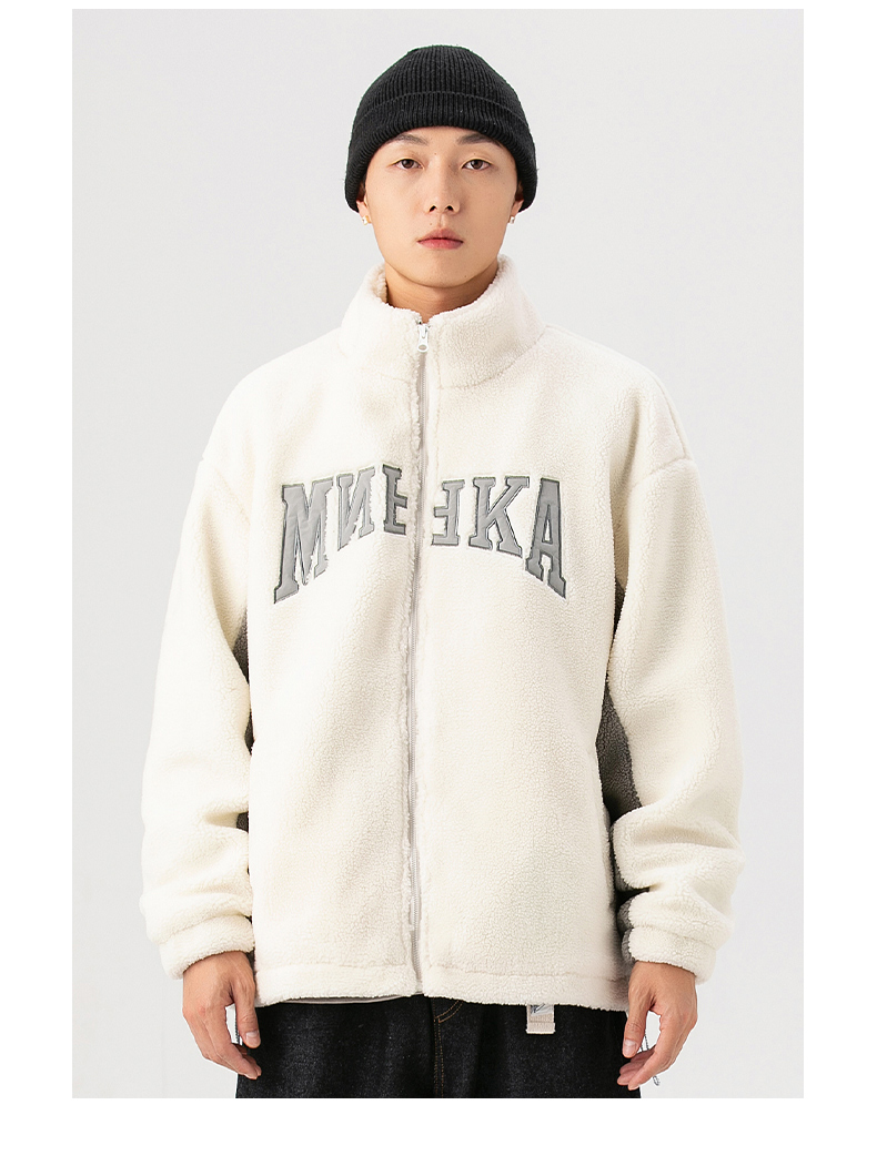 champion冠军原创羊羔绒外套男冬装棉服日系复古宽松休闲加厚情侣款