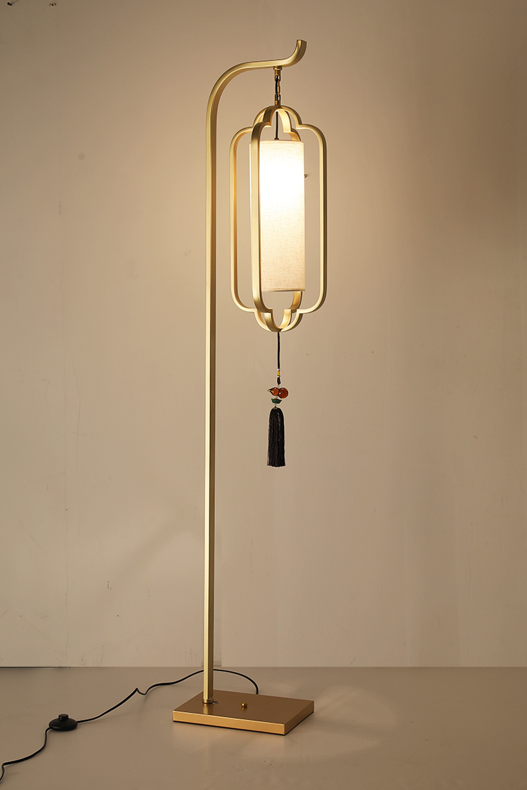 苏宁严选新中式落地灯客厅简约现代仿古复古铁艺led书房卧室灯中国风