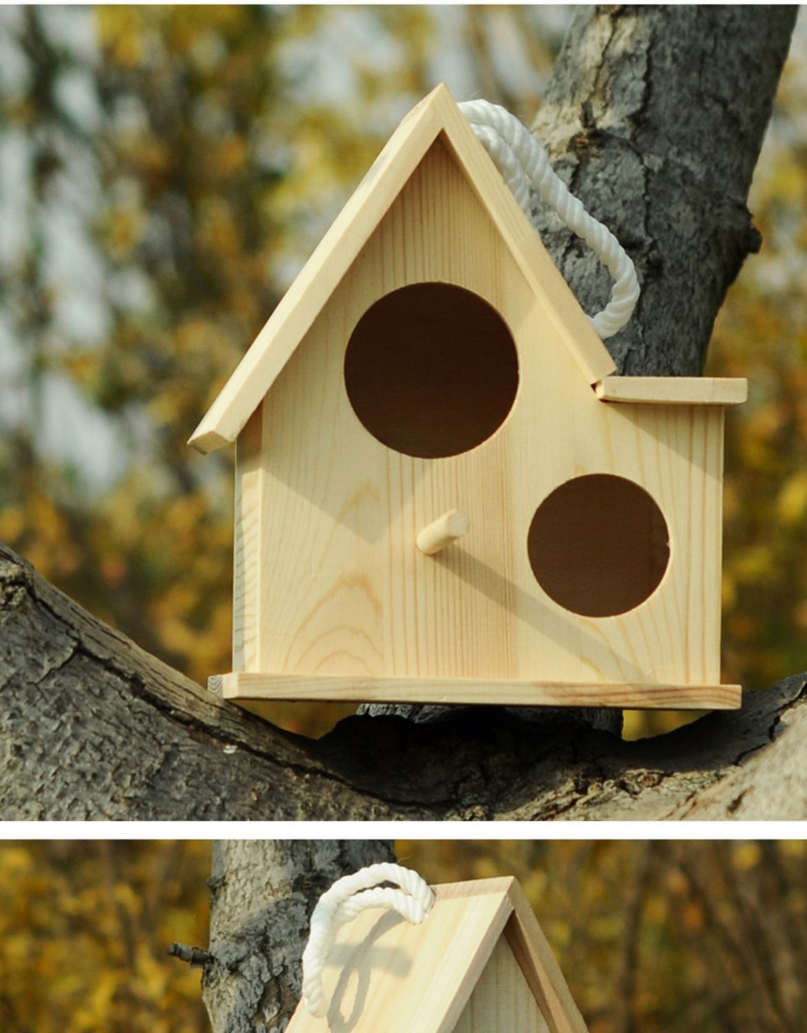 鸟窝鹦鹉窝保暖繁殖箱户外实木挂窝鸟房子虎皮牡丹鸟巢孵化小鸟窝》无