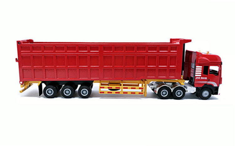 精邦合金大卡车模型半挂式重型运输车重卡自卸翻斗货车工程车玩具
